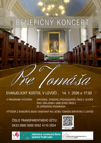 Pozvánka na benefičný koncert PRE TOMÁŠA