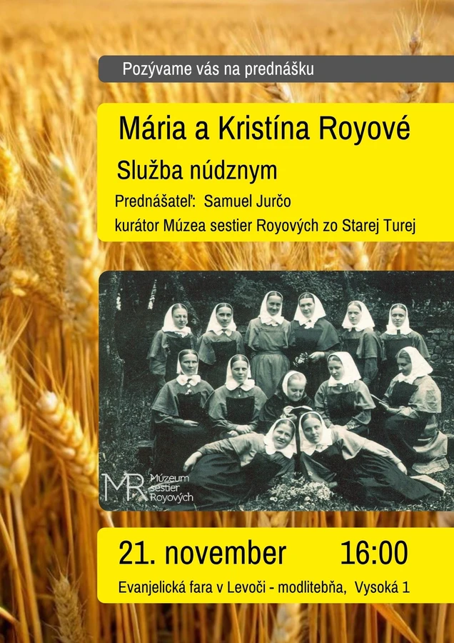 Pozvánka na prednášku SESTRY ROYOVÉ