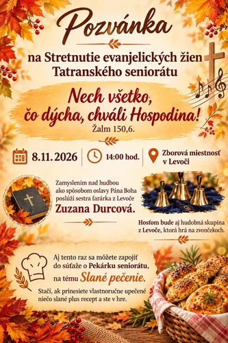 Pozvánka na stretnutie žien Tatranského seniorátu