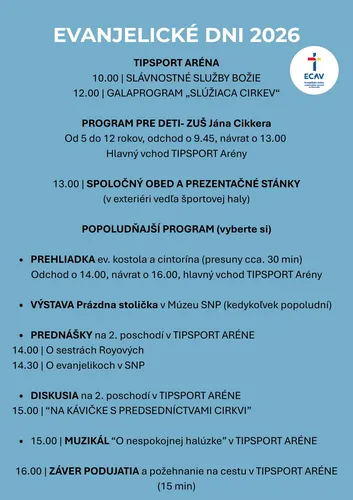 Program Evanjelických dní 2026