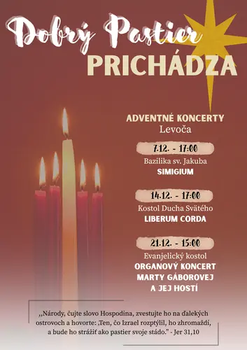 Pozvánka na adventné koncerty v Levoči 2025