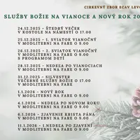 SLUŽBY BOŽIE VIANOCE A NOVÝ ROK 2026