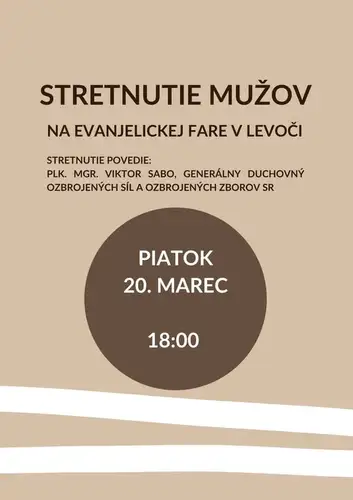 POZVÁNKA NA STRETNUTIE MUŽOV